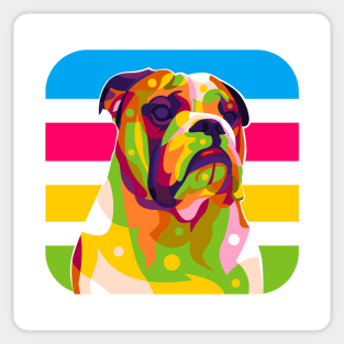 Pitbull Dog Bad Expression Colorful Pop Art Sticker